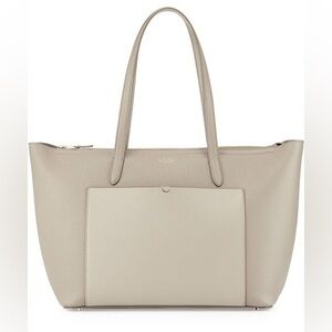 Smythson East West Tote Bag with Zip in Panama